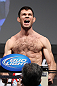 LAS VEGAS, NV - JULY 6:   Forrest Griffin makes weight during the UFC 148 Weigh In at the Mandalay Bay Events Center on July 6, 2012 in Las Vegas, Nevada.  (Photo by Josh Hedges/Zuffa LLC/Zuffa LLC via Getty Images)