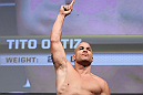LAS VEGAS, NV - JULY 6:   Tito Ortiz makes weight during the UFC 148 Weigh In at the Mandalay Bay Events Center on July 6, 2012 in Las Vegas, Nevada.  (Photo by Josh Hedges/Zuffa LLC/Zuffa LLC via Getty Images)