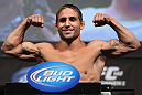 LAS VEGAS, NV - JULY 6:   Chad Mendes makes weight during the UFC 148 Weigh In at the Mandalay Bay Events Center on July 6, 2012 in Las Vegas, Nevada.  (Photo by Josh Hedges/Zuffa LLC/Zuffa LLC via Getty Images)