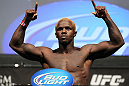 LAS VEGAS, NV - JULY 6:   Melvin Guillard makes weight during the UFC 148 Weigh In at the Mandalay Bay Events Center on July 6, 2012 in Las Vegas, Nevada.  (Photo by Josh Hedges/Zuffa LLC/Zuffa LLC via Getty Images)