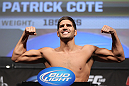 LAS VEGAS, NV - JULY 6:   Patrick Cote makes weight during the UFC 148 Weigh In at the Mandalay Bay Events Center on July 6, 2012 in Las Vegas, Nevada.  (Photo by Josh Hedges/Zuffa LLC/Zuffa LLC via Getty Images)