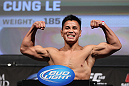 LAS VEGAS, NV - JULY 6:   Cung Le makes weight during the UFC 148 Weigh In at the Mandalay Bay Events Center on July 6, 2012 in Las Vegas, Nevada.  (Photo by Josh Hedges/Zuffa LLC/Zuffa LLC via Getty Images)