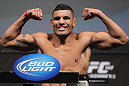 LAS VEGAS, NV - JULY 6:   Fabricio Camoes makes weight during the UFC 148 Weigh In at the Mandalay Bay Events Center on July 6, 2012 in Las Vegas, Nevada.  (Photo by Josh Hedges/Zuffa LLC/Zuffa LLC via Getty Images)