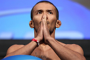 LAS VEGAS, NV - JULY 6:   Ivan Menjivar makes weight during the UFC 148 Weigh In at the Mandalay Bay Events Center on July 6, 2012 in Las Vegas, Nevada.  (Photo by Josh Hedges/Zuffa LLC/Zuffa LLC via Getty Images)