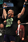 LAS VEGAS, NV - JULY 7:   Mike Easton reacts to being declared the winner in his fight against Ivan Mejnivar during UFC 148 inside MGM Grand Garden Arena on July 7, 2012 in Las Vegas, Nevada.  (Photo by Josh Hedges/Zuffa LLC/Zuffa LLC via Getty Images)  *** Local Caption *** Mike Easton
