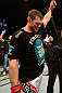 LAS VEGAS, NV - JULY 7:   Forrest Griffin reacts to being declared the winner in his fight against Tito Ortiz after their light heavyweight bout at UFC 148 inside MGM Grand Garden Arena on July 7, 2012 in Las Vegas, Nevada.  (Photo by Donald Miralle/Zuffa LLC/Zuffa LLC via Getty Images)  *** Local Caption *** Forrest Griffin