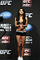 SAN JOSE, CA - JULY 10:   UFC Octagon Girl Arianny Celeste stands on stand during the UFC on Fuel TV weigh in at HP Pavilion on July 10, 2012 in San Jose, California.  (Photo by Josh Hedges/Zuffa LLC/Zuffa LLC via Getty Images)