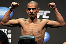 SAN JOSE, CA - JULY 10:   Chris Cariaso makes weight during the UFC on Fuel TV weigh in at HP Pavilion on July 10, 2012 in San Jose, California.  (Photo by Josh Hedges/Zuffa LLC/Zuffa LLC via Getty Images)