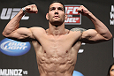 SAN JOSE, CA - JULY 10:   Chris Weidman makes weight during the UFC on Fuel TV weigh in at HP Pavilion on July 10, 2012 in San Jose, California.  (Photo by Josh Hedges/Zuffa LLC/Zuffa LLC via Getty Images)