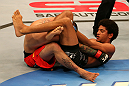 SAN JOSE, CA - JULY 11:   Alex Caceres (right) attempts to submit Damacio Page during their bantamweight bout at HP Pavilion on July 11, 2012 in San Jose, California.  (Photo by Ezra Shaw/Zuffa LLC/Zuffa LLC via Getty Images)  *** Local Caption *** Damacio Page; Alex Caceres