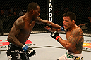 SAN JOSE, CA - JULY 11:   (L-R) Anthony Njokuani punches Rafael dos Anjos during their lightweight bout at HP Pavilion on July 11, 2012 in San Jose, California.  (Photo by Ezra Shaw/Zuffa LLC/Zuffa LLC via Getty Images)  *** Local Caption *** Rafael Dos Anjos; Anthony Njokuani