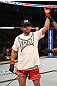SAN JOSE, CA - JULY 11:   Aaron Simpson reacts to being declared the winner after his welterweight bout at HP Pavilion on July 11, 2012 in San Jose, California.  (Photo by Ezra Shaw/Zuffa LLC/Zuffa LLC via Getty Images)  *** Local Caption *** Aaron Simpson