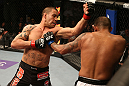 SAN JOSE, CA - JULY 11:   (L-R) James Te Huna punches Joey Beltran during their light heavyweight bout at HP Pavilion on July 11, 2012 in San Jose, California.  (Photo by Ezra Shaw/Zuffa LLC/Zuffa LLC via Getty Images)  *** Local Caption *** James Te Huna; Joey Beltran