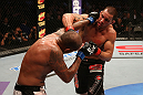 SAN JOSE, CA - JULY 11:   (R-L) James Te Huna punches Joey Beltran during their light heavyweight bout at HP Pavilion on July 11, 2012 in San Jose, California.  (Photo by Ezra Shaw/Zuffa LLC/Zuffa LLC via Getty Images)  *** Local Caption *** James Te Huna; Joey Beltran