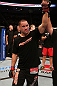 SAN JOSE, CA - JULY 11:   James Te Huna reacts to being declared the winner after his light heavyweight bout at HP Pavilion on July 11, 2012 in San Jose, California.  (Photo by Ezra Shaw/Zuffa LLC/Zuffa LLC via Getty Images)  *** Local Caption *** James Te Huna