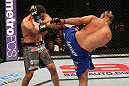 SAN JOSE, CA - JULY 11:   (R-L) Mark Munoz kicks Chris Weidman during their middleweight bout at HP Pavilion on July 11, 2012 in San Jose, California.  (Photo by Ezra Shaw/Zuffa LLC/Zuffa LLC via Getty Images)  *** Local Caption *** Mark Munoz; Chris Weidman