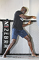 CALGARY, CANADA - JULY 18:  Cheick Kongo works out for the fans and media during the UFC 149 Open Workouts inside Champion's Creed Gym on July 18, 2012 in Calgary, Alberta, Canada  (Photo by Jeff Bottari/Zuffa LLC/Zuffa LLC via Getty Images)
