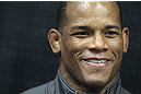 CALGARY, CANADA - JULY 18: Hector Lombard speaks to the media during the UFC 149 Open Workouts inside Champion's Creed Gym on July 18, 2012 in Calgary, Alberta, Canada.  (Photo by Jeff Bottari/Zuffa LLC/Zuffa LLC via Getty Images)