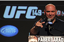 CALGARY, CANADA - JULY 19: UFC President Dana White attends the UFC 149 press conference at the Flames Central Sports Club on July 19, 2012 in Calgary, Alberta, Canada. (Photo by Jeff Bottari/Zuffa LLC/Zuffa LLC via Getty Images)