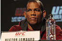 CALGARY, CANADA - JULY 19: Hector Lombard attends the UFC 149 press conference at the Flames Central Sports Club on July 19, 2012 in Calgary, Alberta, Canada. (Photo by Jeff Bottari/Zuffa LLC/Zuffa LLC via Getty Images)