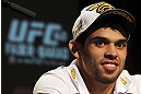 CALGARY, CANADA - JULY 19: Renan Barao attends the UFC 149 press conference at the Flames Central Sports Club on July 19, 2012 in Calgary, Alberta, Canada. (Photo by Jeff Bottari/Zuffa LLC/Zuffa LLC via Getty Images)