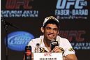 CALGARY, CANADA - JULY 19: Renan Barao attends the UFC 149 press conference at the Flames Central Sports Club on July 19, 2012 in Calgary, Alberta, Canada. (Photo by Jeff Bottari/Zuffa LLC/Zuffa LLC via Getty Images)