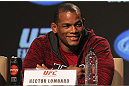 CALGARY, CANADA - JULY 19: Hector Lombard attends the UFC 149 press conference at the Flames Central Sports Club on July 19, 2012 in Calgary, Alberta, Canada. (Photo by Jeff Bottari/Zuffa LLC/Zuffa LLC via Getty Images)