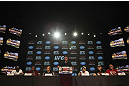 CALGARY, CANADA - JULY 19: UFC President Dana White speaks to the media at the UFC 149 press conference at the Flames Central Sports Club on July 19, 2012 in Calgary, Alberta, Canada. (Photo by Jeff Bottari/Zuffa LLC/Zuffa LLC via Getty Images)