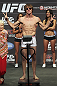 CALGARY, CANADA - JULY 20:  Matthew Riddle makes weight at the UFC 149 weigh-in at the Scotiabank Saddledome on July 20, 2012 in Calgary, Alberta, Canada.  (Photo by Jeff Bottari/Zuffa LLC/Zuffa LLC via Getty Images)