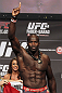 CALGARY, CANADA - JULY 20: Cheick Kongo makes weight at the UFC 149 weigh-in at the Scotiabank Saddledome on July 20, 2012 in Calgary, Alberta, Canada.  (Photo by Jeff Bottari/Zuffa LLC/Zuffa LLC via Getty Images)