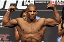 CALGARY, CANADA - JULY 20:  Hector Lombard makes weight at the UFC 149 weigh-in at the Scotiabank Saddledome on July 20, 2012 in Calgary, Alberta, Canada.  (Photo by Jeff Bottari/Zuffa LLC/Zuffa LLC via Getty Images)