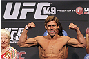 CALGARY, CANADA - JULY 20:  Urijah Faber makes weight at the UFC 149 weigh-in at the Scotiabank Saddledome on July 20, 2012 in Calgary, Alberta, Canada.  (Photo by Jeff Bottari/Zuffa LLC/Zuffa LLC via Getty Images)