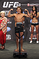 CALGARY, CANADA - JULY 20: Urijah Faber makes weight at the UFC 149 weigh-in at the Scotiabank Saddledome on July 20, 2012 in Calgary, Alberta, Canada.  (Photo by Jeff Bottari/Zuffa LLC/Zuffa LLC via Getty Images)