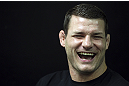 CALGARY, CANADA - JULY 20:  Michael Bisping speaks with the media prior to the UFC 149 weigh-in at the Scotiabank Saddledome on July 20, 2012 in Calgary, Alberta, Canada.  (Photo by Jeff Bottari/Zuffa LLC/Zuffa LLC via Getty Images)