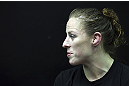 CALGARY, CANADA - JULY 20:  Sarah Kaufman speaks to the media prior to the UFC 149 weigh-in at the Scotiabank Saddledome on July 20, 2012 in Calgary, Alberta, Canada.  (Photo by Jeff Bottari/Zuffa LLC/Zuffa LLC via Getty Images)