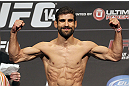 CALGARY, CANADA - JULY 20:  Antonio Carvalho makes weight at the UFC 149 weigh-in at the Scotiabank Saddledome on July 20, 2012 in Calgary, Alberta, Canada.  (Photo by Jeff Bottari/Zuffa LLC/Zuffa LLC via Getty Images)
