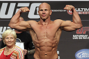 CALGARY, CANADA - JULY 20:  Ryan Jimmo makes weight at the UFC 149 weigh-in at the Scotiabank Saddledome on July 20, 2012 in Calgary, Alberta, Canada.  (Photo by Jeff Bottari/Zuffa LLC/Zuffa LLC via Getty Images)
