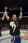 CALGARY, CANADA - JULY 21:  Anton Kuivanen celebrates after defeating Mitch Clarke after their lightweight bout at UFC 149 inside the Scotiabank Saddledome on July 21, 2012 in Calgary, Alberta, Canada.  (Photo by Nick Laham/Zuffa LLC/Zuffa LLC via Getty Images)
