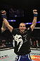 CALGARY, CANADA - JULY 21:  Anton Kuivanen celebrates after defeating Mitch Clarke after their lightweight bout at UFC 149 inside the Scotiabank Saddledome on July 21, 2012 in Calgary, Alberta, Canada.  (Photo by Nick Laham/Zuffa LLC/Zuffa LLC via Getty Images)