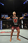 CALGARY, CANADA - JULY 21:  Ryan Jimmo celebrates after defeating Anthony Perosh by knockout in six seconds during round one of their light heavyweight bout at UFC 149 inside the Scotiabank Saddledome on July 21, 2012 in Calgary, Alberta, Canada.  (Photo by Nick Laham/Zuffa LLC/Zuffa LLC via Getty Images)
