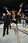 CALGARY, CANADA- JULY 21: Matthew Riddle celebrates after defeating Chris Clements during their welterweight bout at UFC 149 inside the Scotiabank Saddledome on July 21, 2012 in Calgary, Alberta, Canada.  (Photo by Nick Laham/Zuffa LLC/Zuffa LLC via Getty Images)
