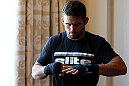 LOS ANGELES - AUGUST 01:  Jamie Varner works out for the media during the UFC on FOX open workouts at the J.W. Marriott on August 1, 2012 in Los Angeles, California. (Photo by Josh Hedges/Zuffa LLC/Zuffa LLC via Getty Images)