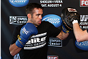 LOS ANGELES - AUGUST 01:  Jamie Varner works out for the media during the UFC on FOX open workouts at the J.W. Marriott on August 1, 2012 in Los Angeles, California. (Photo by Josh Hedges/Zuffa LLC/Zuffa LLC via Getty Images)