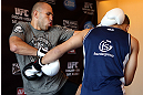 LOS ANGELES - AUGUST 01:  Brandon Vera works out for the media during the UFC on FOX open workouts at the J.W. Marriott on August 1, 2012 in Los Angeles, California. (Photo by Josh Hedges/Zuffa LLC/Zuffa LLC via Getty Images)