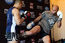 LOS ANGELES - AUGUST 01:  Brandon Vera works out for the media during the UFC on FOX open workouts at the J.W. Marriott on August 1, 2012 in Los Angeles, California. (Photo by Josh Hedges/Zuffa LLC/Zuffa LLC via Getty Images)
