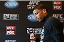 LOS ANGELES - AUGUST 01:  DaMarques Johnson works out for the media during the UFC on FOX open workouts at the J.W. Marriott on August 1, 2012 in Los Angeles, California. (Photo by Josh Hedges/Zuffa LLC/Zuffa LLC via Getty Images)