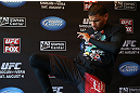 LOS ANGELES - AUGUST 01:  DaMarques Johnson works out for the media during the UFC on FOX open workouts at the J.W. Marriott on August 1, 2012 in Los Angeles, California. (Photo by Josh Hedges/Zuffa LLC/Zuffa LLC via Getty Images)