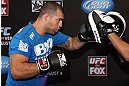 LOS ANGELES - AUGUST 01:  Mauricio "Shogun" Rua works out for the media during the UFC on FOX open workouts at the J.W. Marriott on August 1, 2012 in Los Angeles, California. (Photo by Josh Hedges/Zuffa LLC/Zuffa LLC via Getty Images)