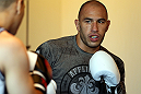 LOS ANGELES - AUGUST 01:  Brandon Vera works out for the media during the UFC on FOX open workouts at the J.W. Marriott on August 1, 2012 in Los Angeles, California. (Photo by Josh Hedges/Zuffa LLC/Zuffa LLC via Getty Images)