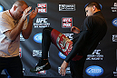 LOS ANGELES - AUGUST 01:  DaMarques Johnson works out for the media during the UFC on FOX open workouts at the J.W. Marriott on August 1, 2012 in Los Angeles, California. (Photo by Josh Hedges/Zuffa LLC/Zuffa LLC via Getty Images)